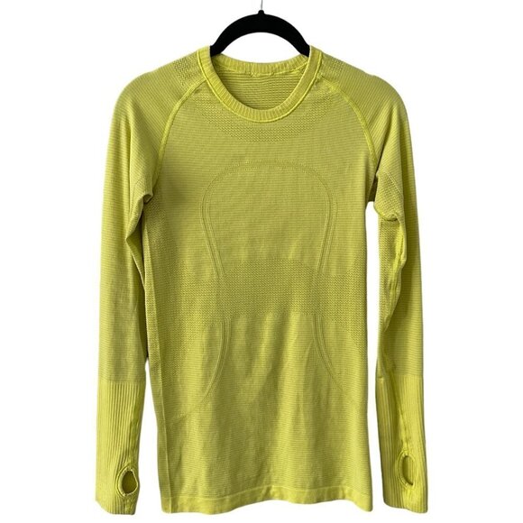 Lululemon Swiftly Tech Long Sleeve Shirt Activewear Crew Grape Leaf Yellow 4 - Picture 1 of 7